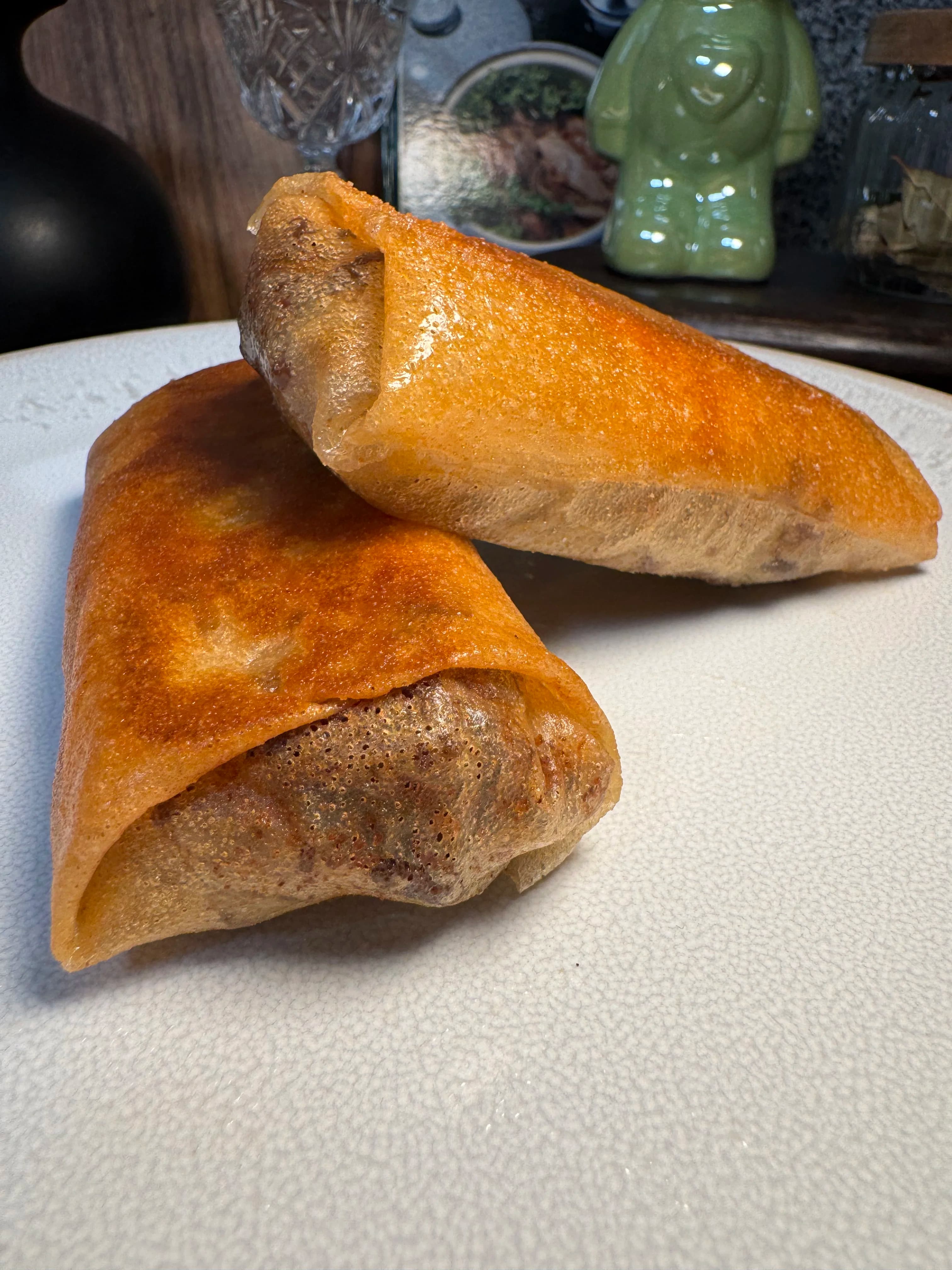 Crispy Beef Mozzarella Spring Rolls