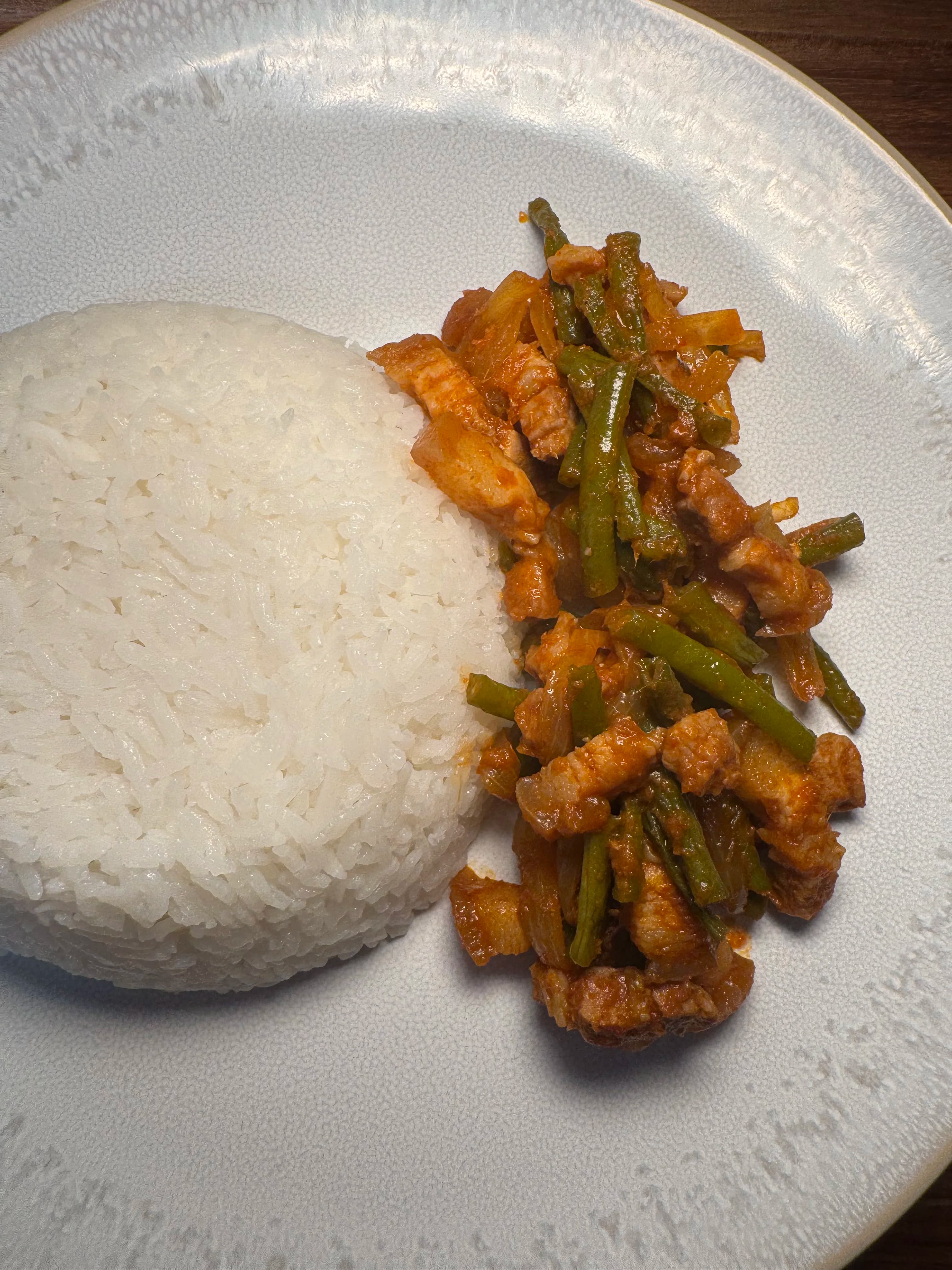 Thai Chili Bacon and Green Beans Stir-Fry